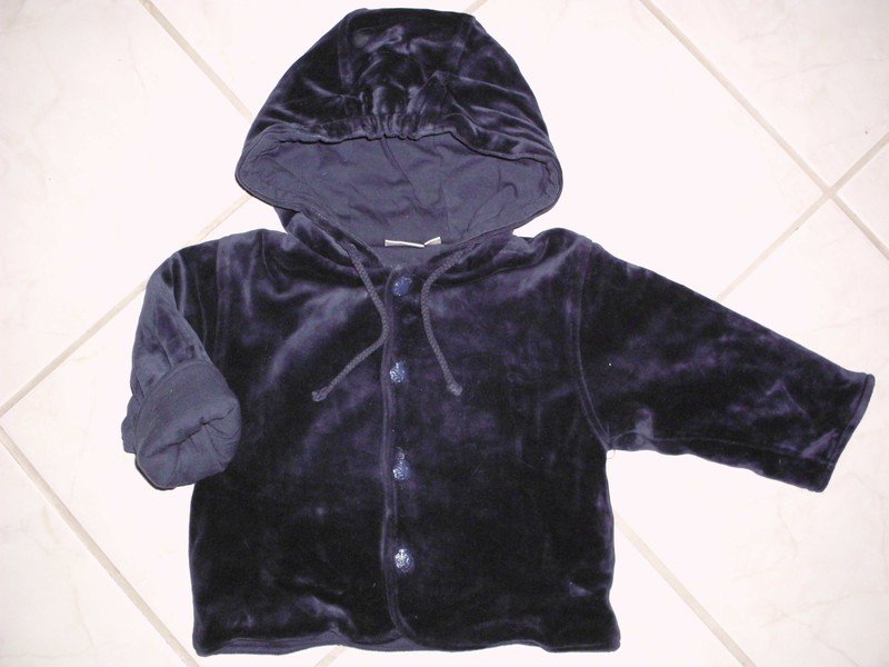 74, Warme Samtjacke, dkl.blau