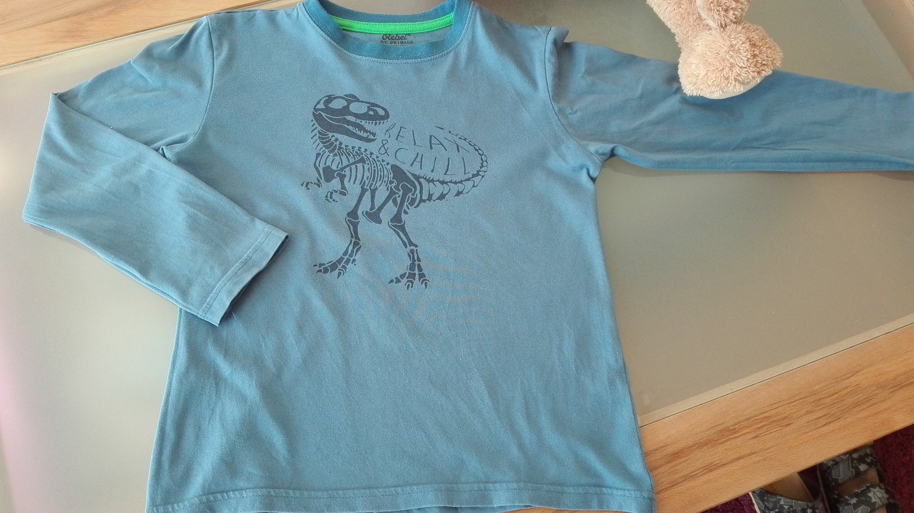 Rebel - blaues Langarmshirt mit Dinoprint Gr.140
