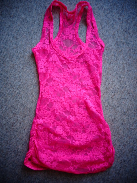 #Top Tanktop Spitzentop Longtop pink Gr. XS/34 10,00 Euro