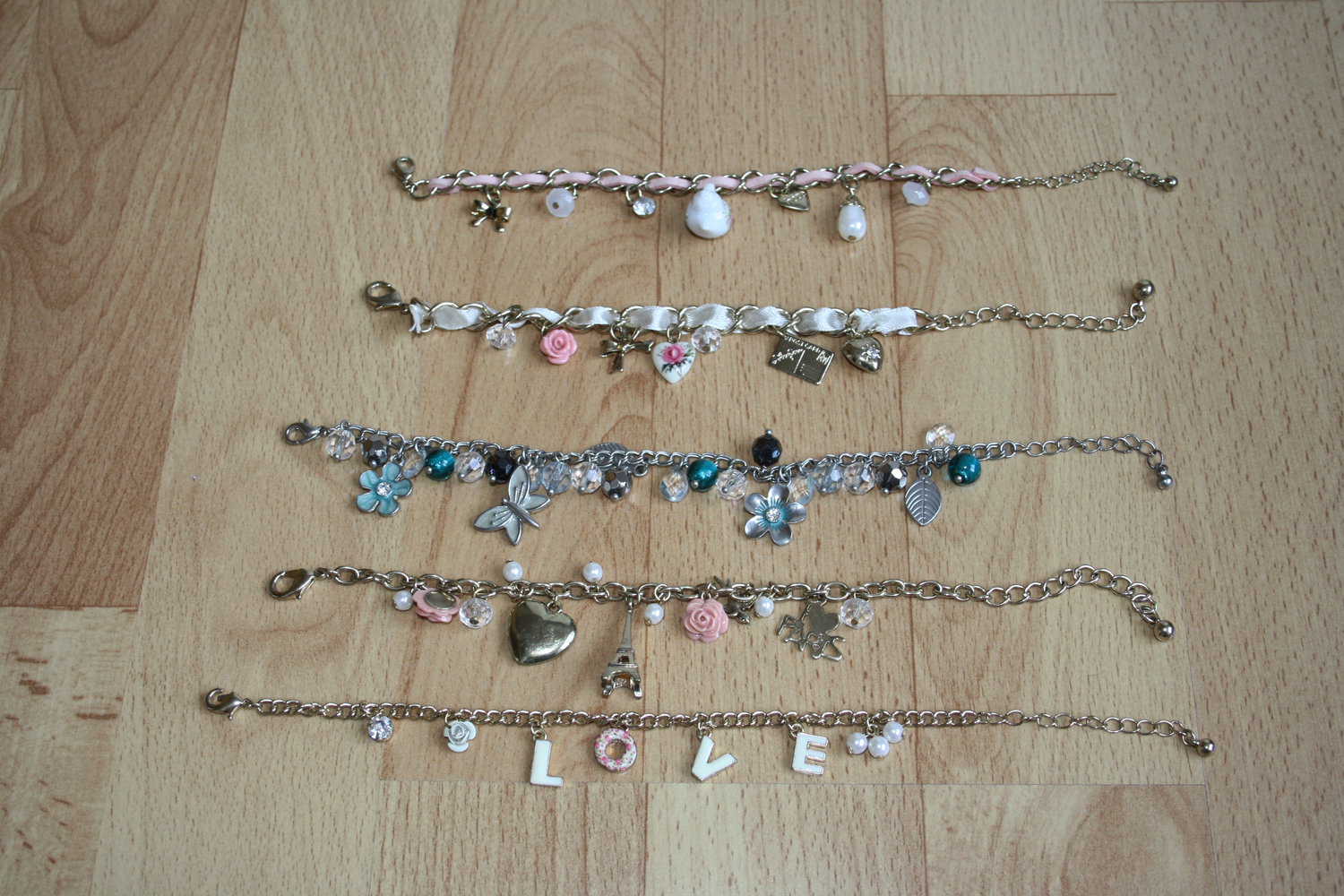 * Set 5 Bettelarmbänder Armband Anhänger