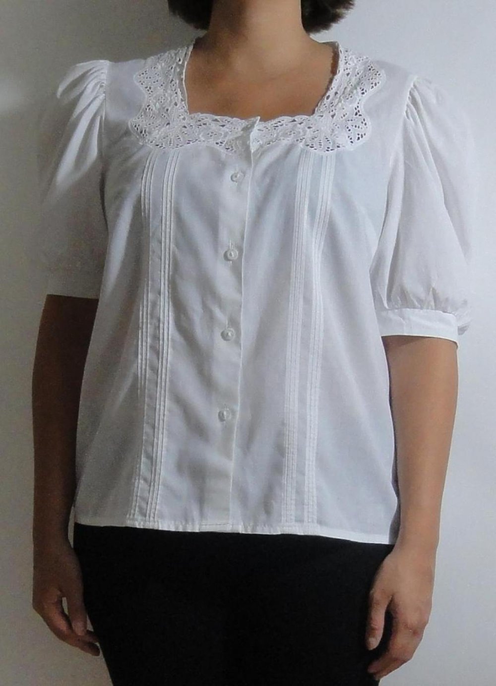 Bluse mit Puffärmeln Vintage 80er Gr, 42 Gr. M