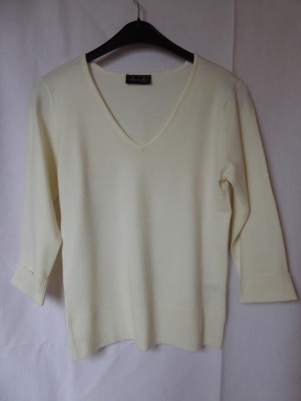 NEU: Wollweißer 3/4-Arm-Pullover von Miss H (Galeria Kaufhof)