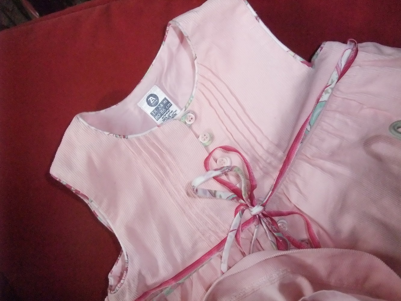 Zara Kleid Gr. 80 86 Rosa Feincord wie Neu