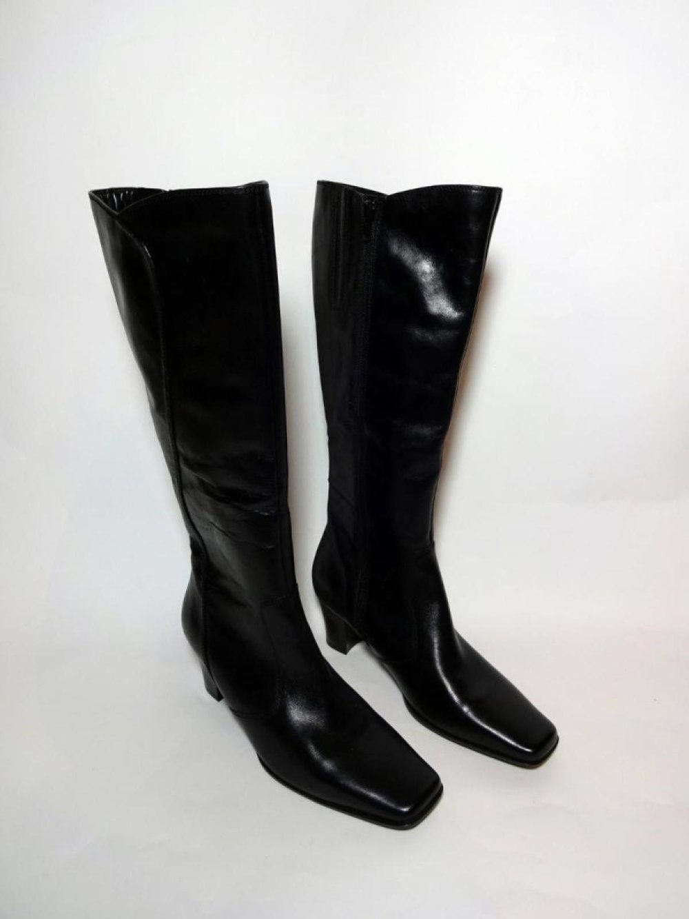 Schwarze Lederstiefel Winter Herbst Gr. 37