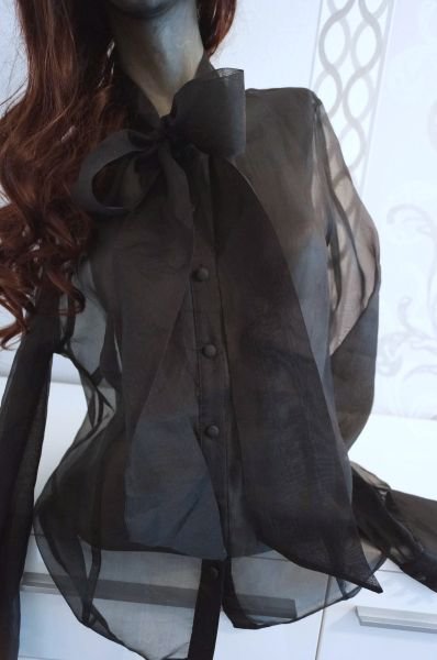 Topshop Bluse Schleife transparent 40 M L