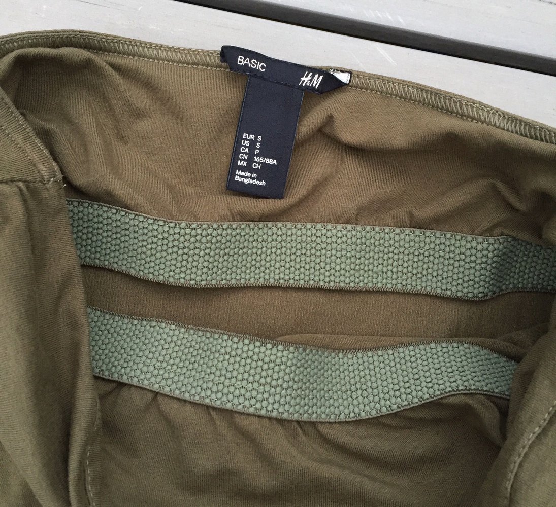 H&M Tubetop TUBE khaki olive Gr. S