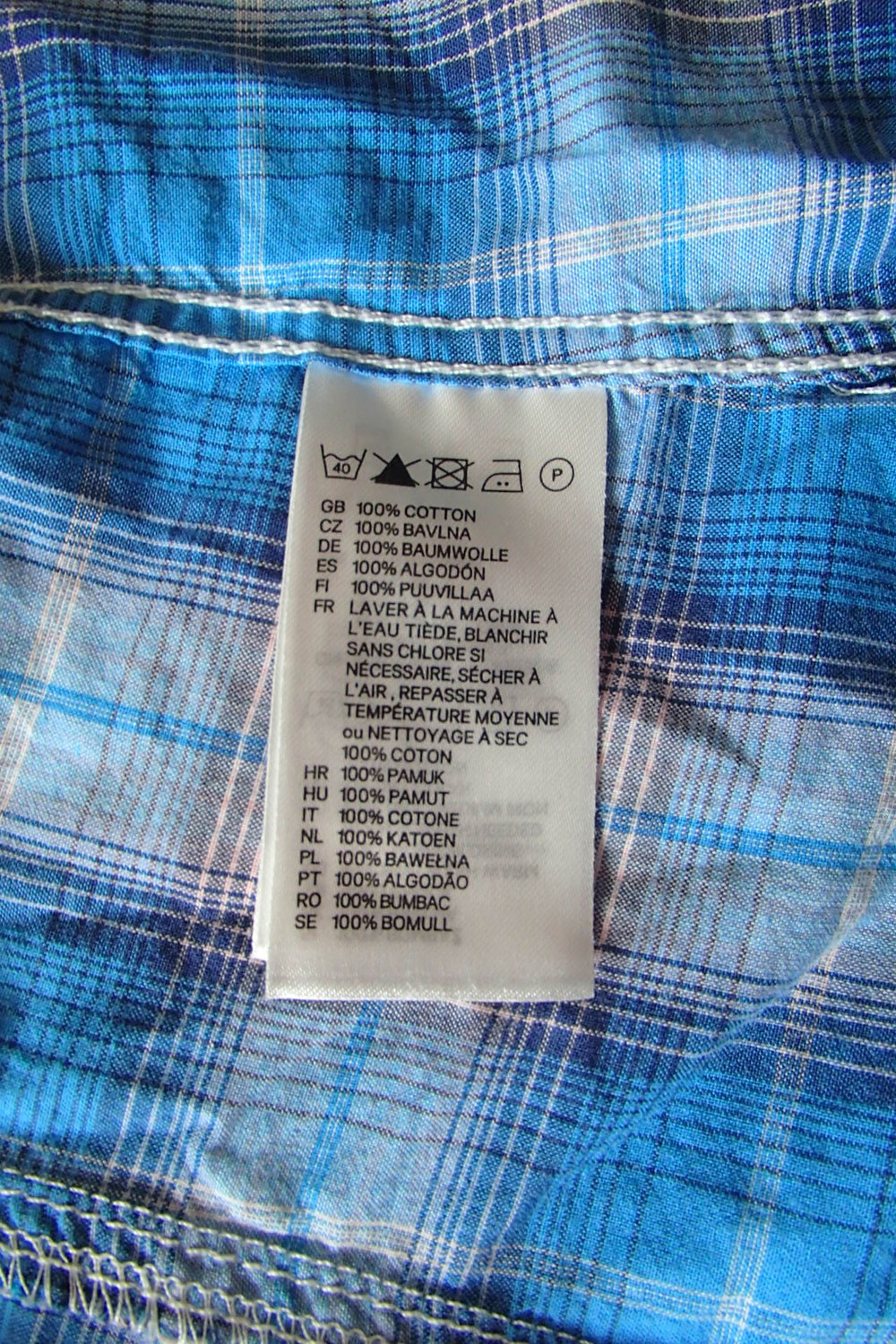 Blau-Weiße Karo-Bluse