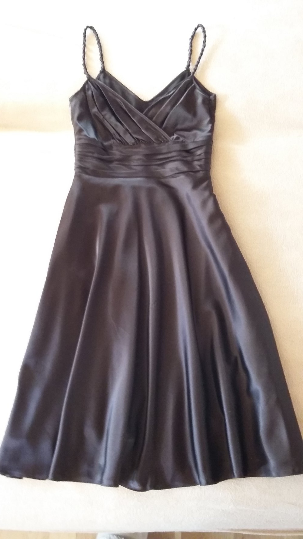 Kleid kurz braun aus Satin XXS