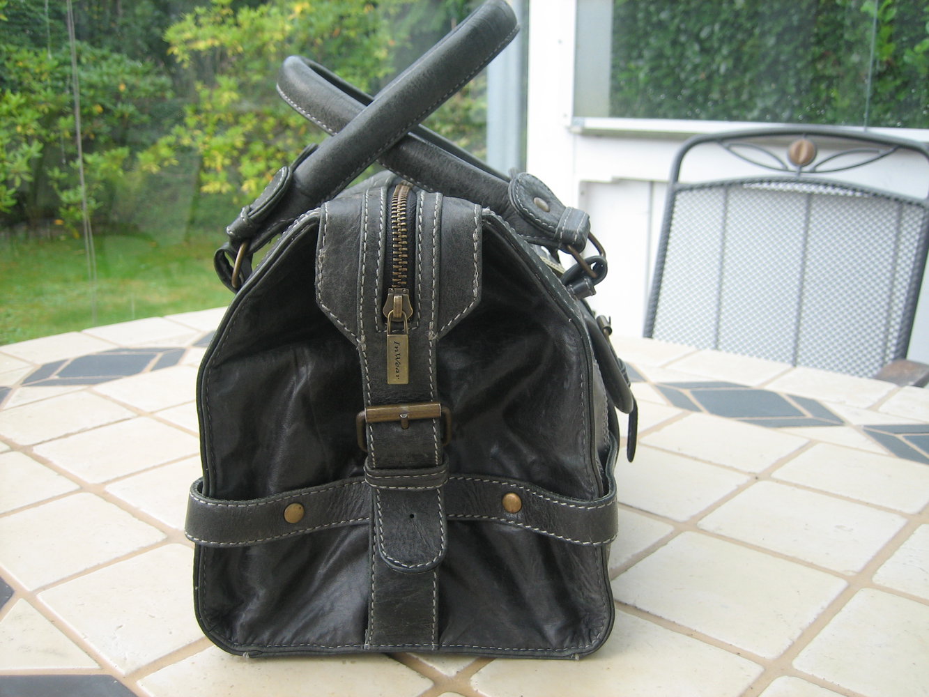 Megastarke Echtleder - Handtasche, Grau, sehr aufwändig + geräumig!