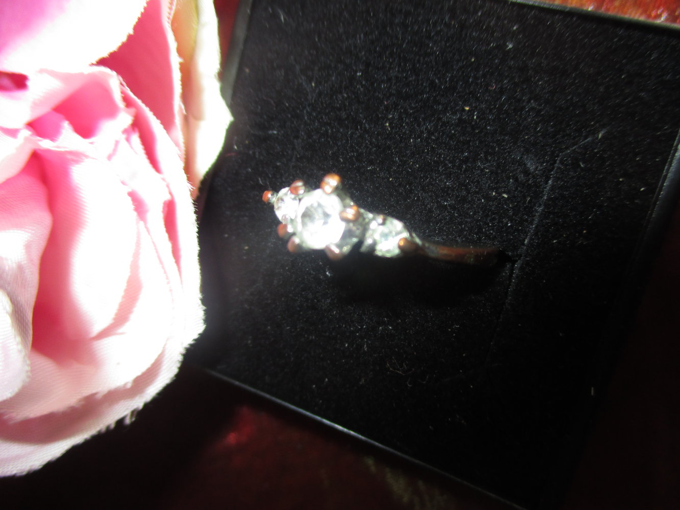  Klasschischer Glitzer Strass- Kristalle Steine Antik Finish RING Silber Rot-gold * 18mm