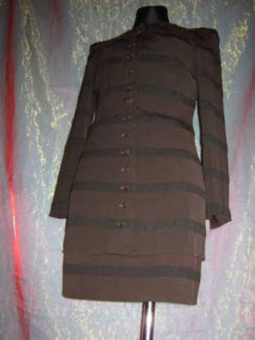 NEU Edel VINTAGE Business Anzug Kostüm Mini Rock 