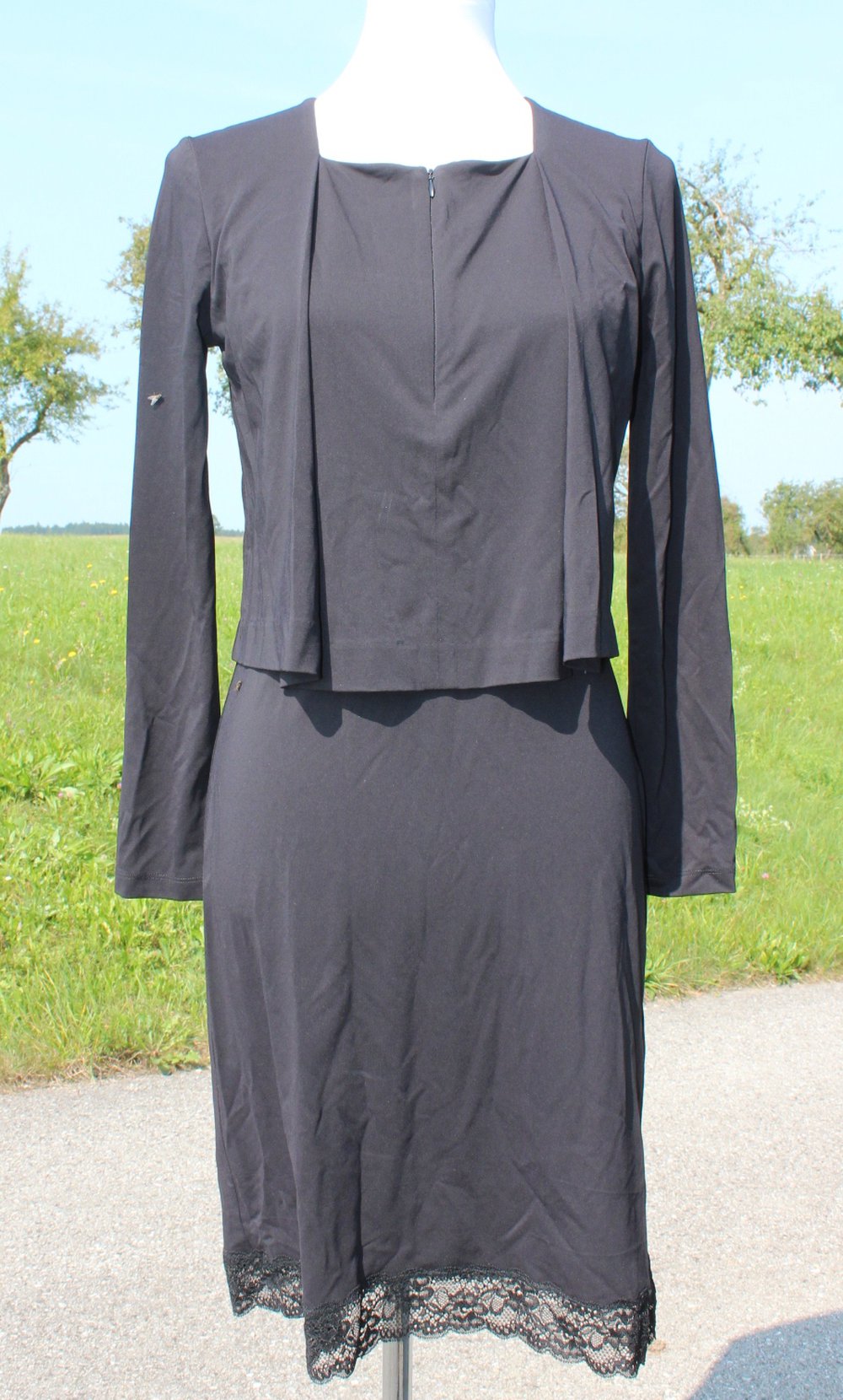 drapiertes kurzes schwarzes Kleid , COS, XS (ca. Größe 34-36)