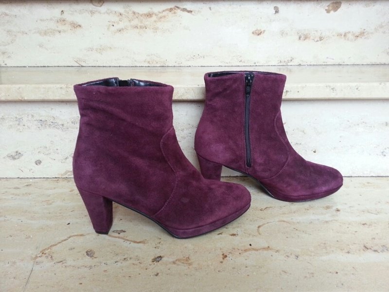 Stiefeletten Tamaris Wildleder viola lila 38