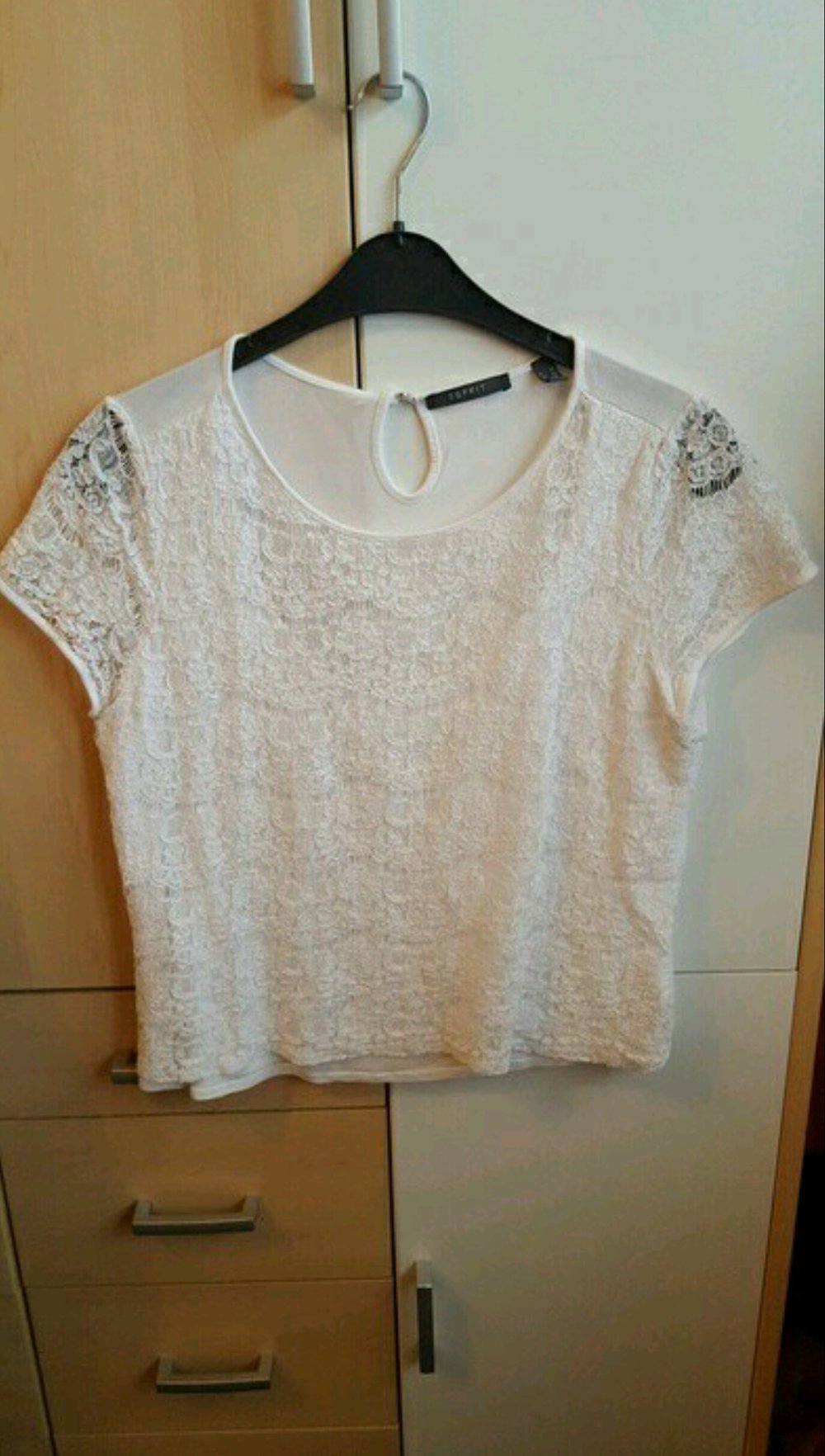 Kurzes weißes bestickten Top 