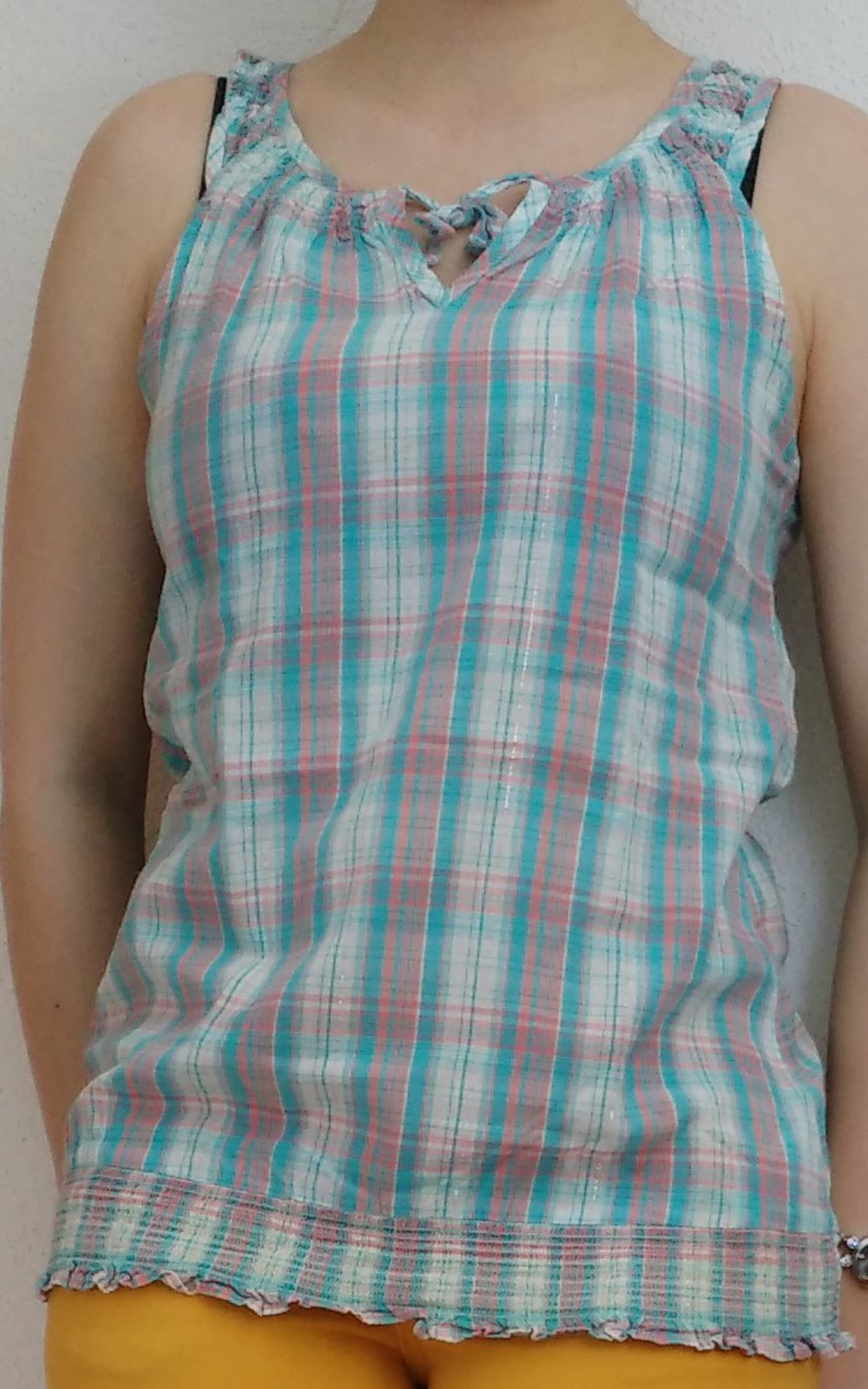 blau, weiß,  gestreiftes Top