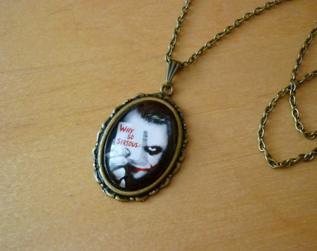 Kette Joker Batman Dark Knight why so serious Karte gothic emo