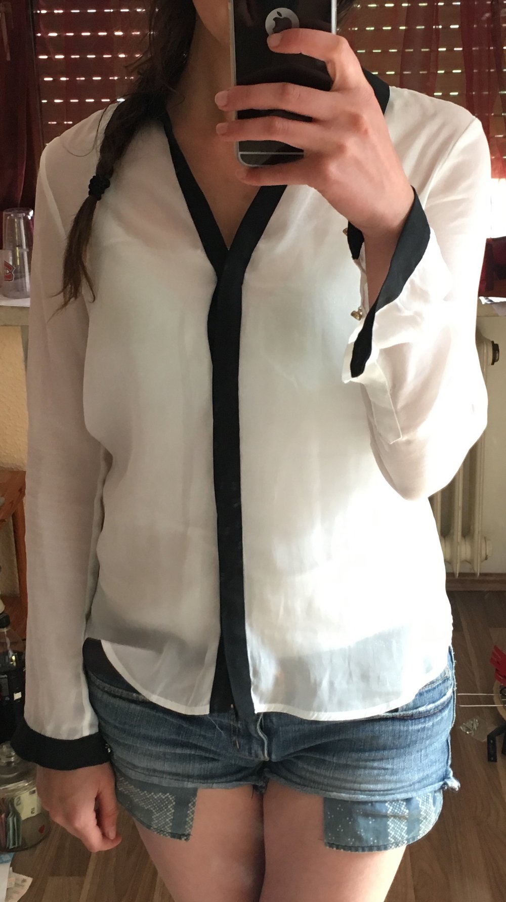 Bluse weiß/schwarz