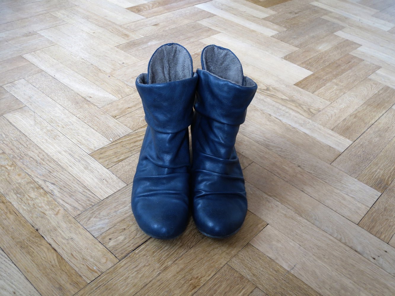 Blaue Keilabsatz-Stiefeletten, Gr. 38