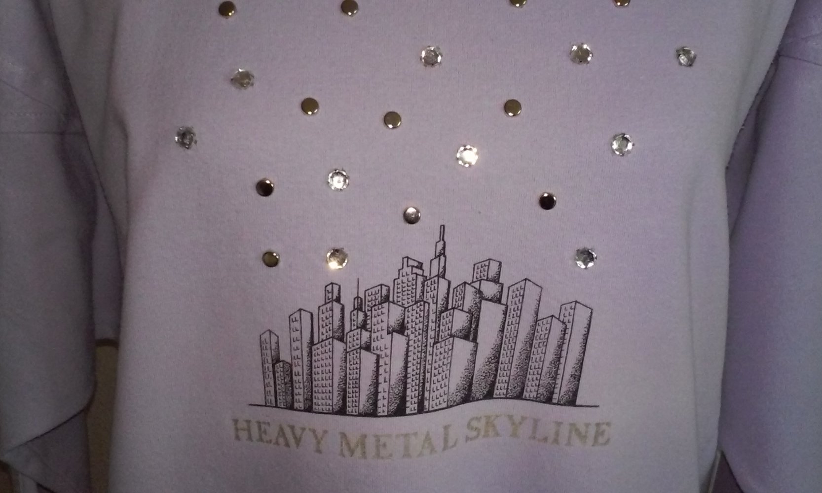 Sweatshirt Langarm Shirt Rundhals/kleiner Stehkragen Pullover angeraut Freizeit Sport Basic Oberteil Heavy Metal Skyline