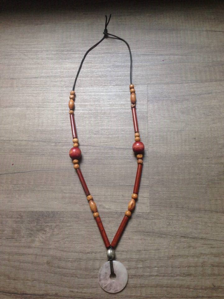 Indianerschmuck Kette! Rosenquartz Donut = Liebescharm! Ethno!