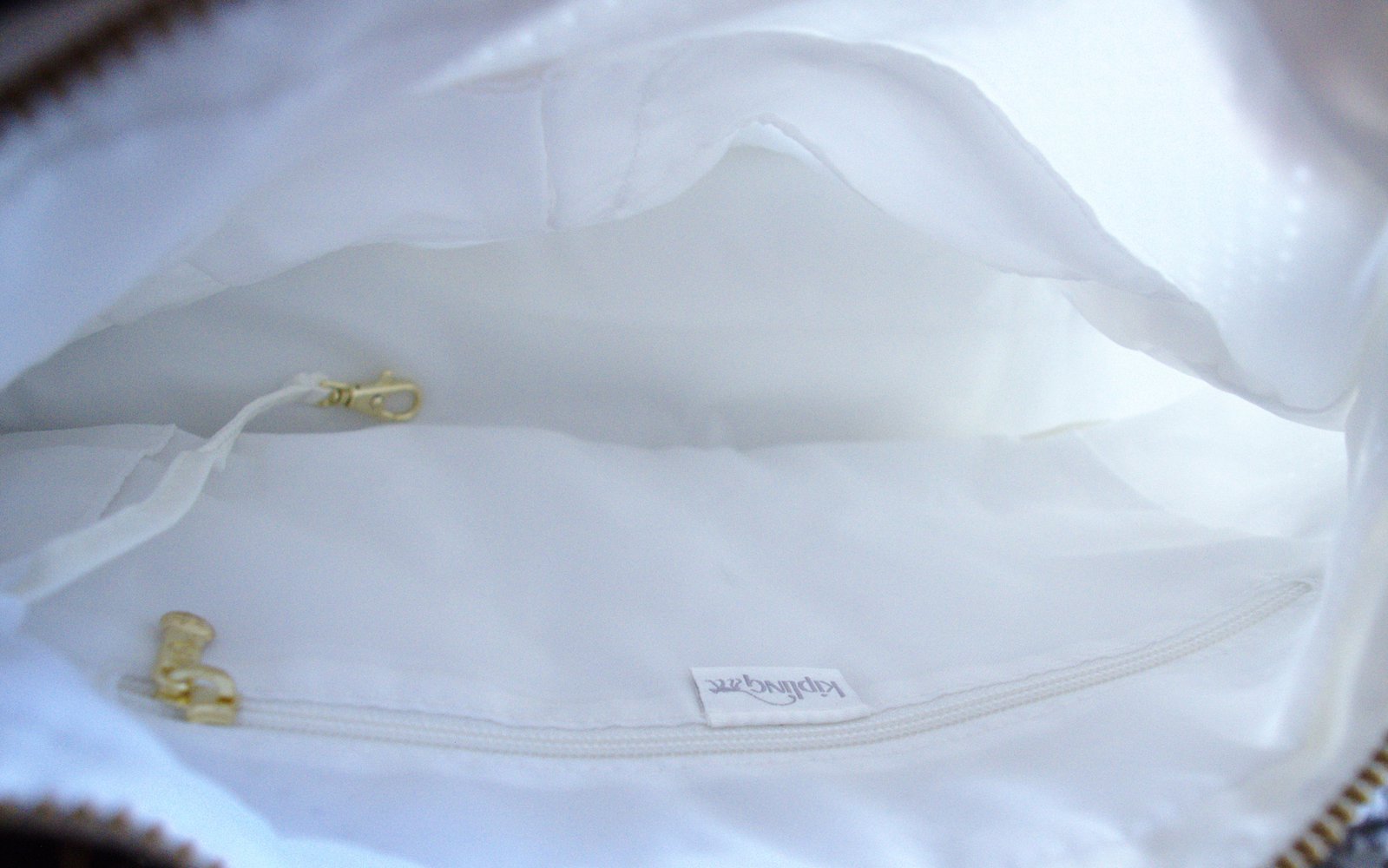 Kipling Handtasche in weiß gold Textil Alenya Schultertasche Affe