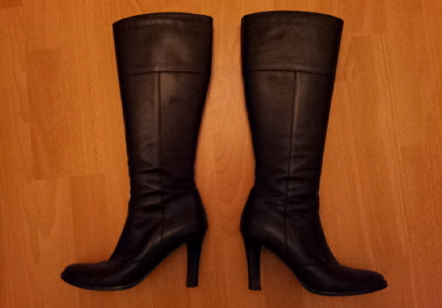 Stiefel Leder schwarz Gr. 38 C&A Lederstiefel