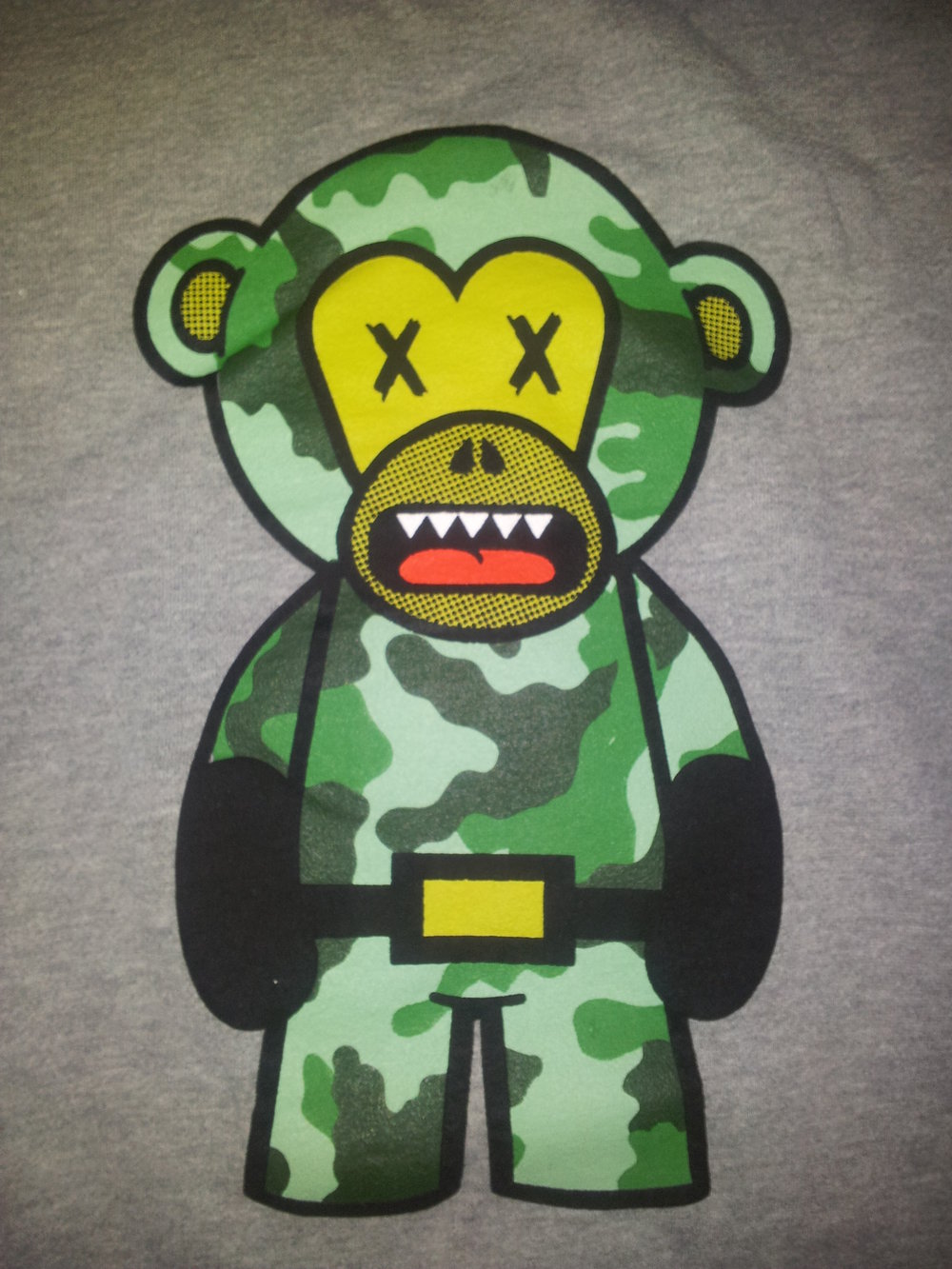 Pullover grau Affe Fishbone