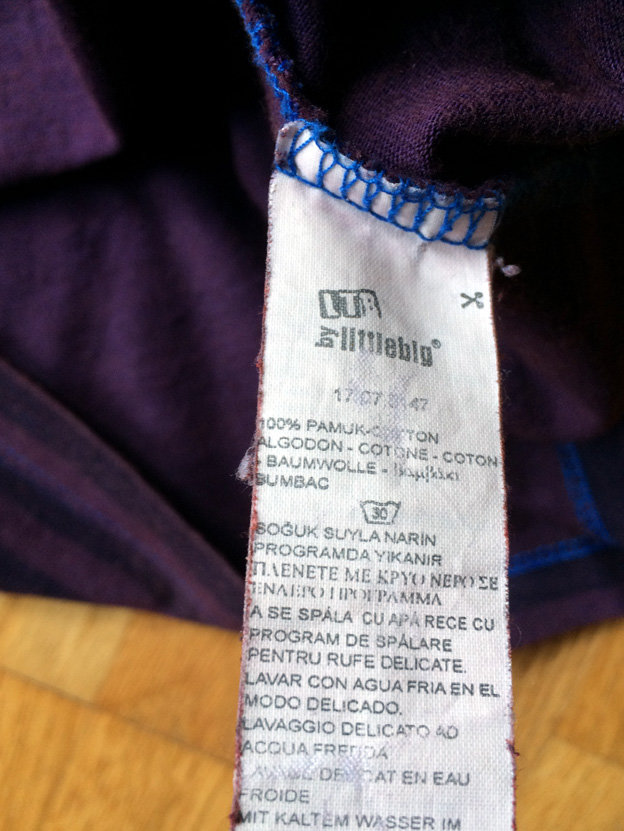 LTB Langarmshirt S M Longshirt Streifen lila blau Longsleeve