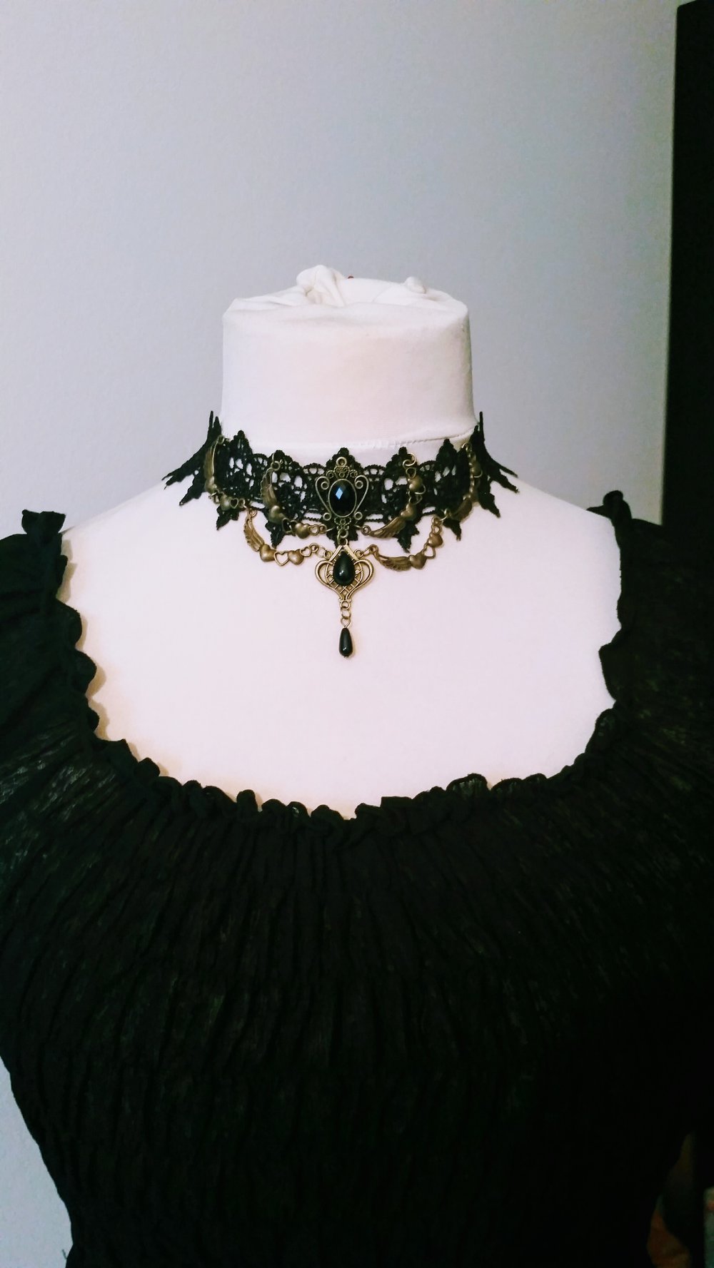 Gothic Choker Halsband schwarz Spitze Steampunk Punk Romantik
