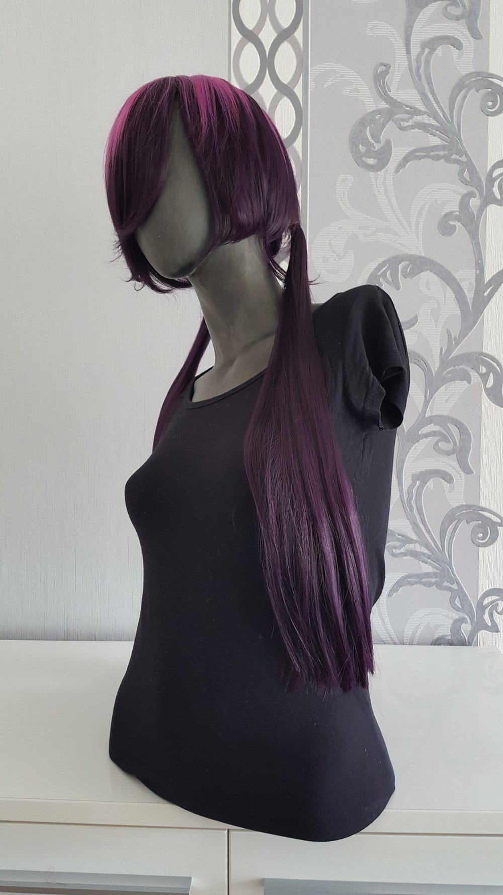 Hübsche Cosplay Fotoshoot Perücke Lila Violet Zöpfe Neu