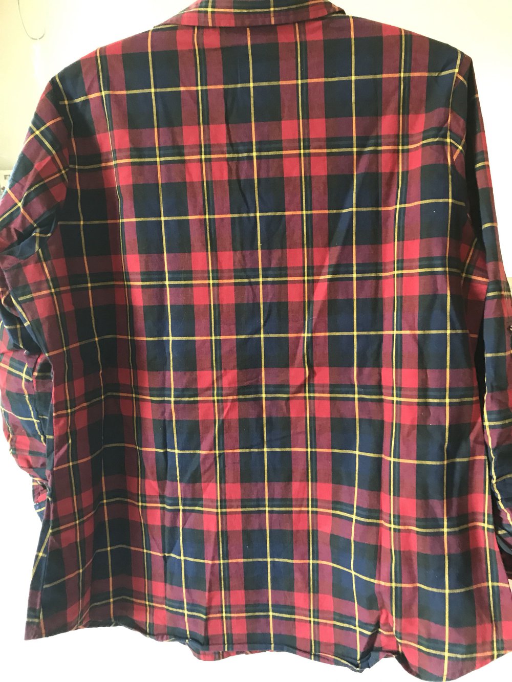 Blau/Rote Bluse Karomuster Größe 46