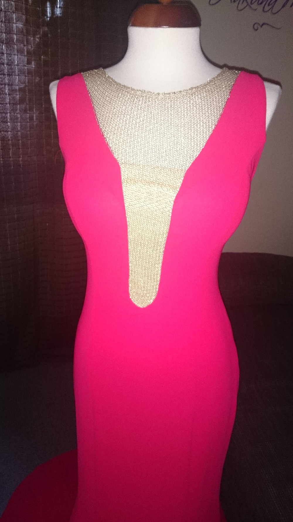 Abendkleid Gr. XS rot/gold