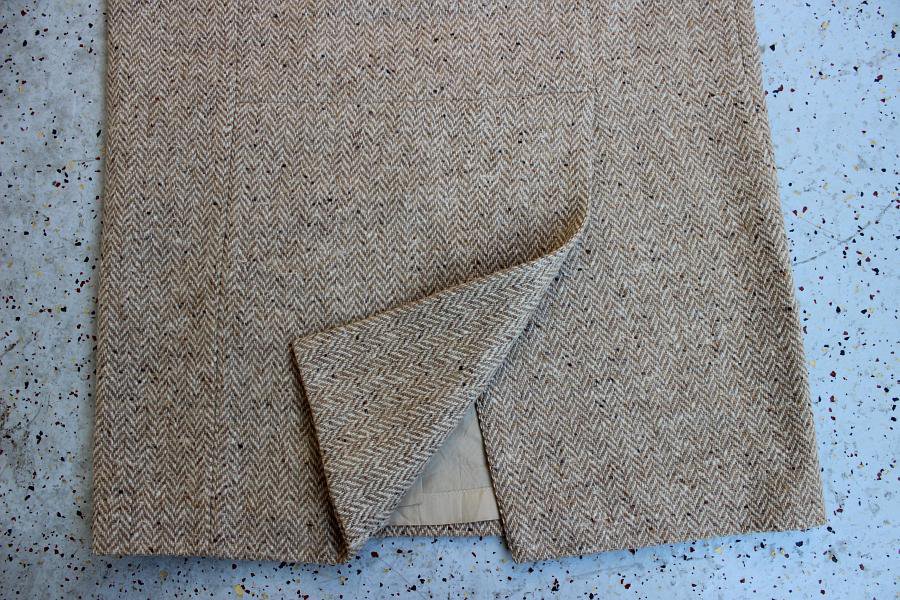 Orwell Vintage 80-er Tweed Midi Reine Schurwolle! Fischgrät