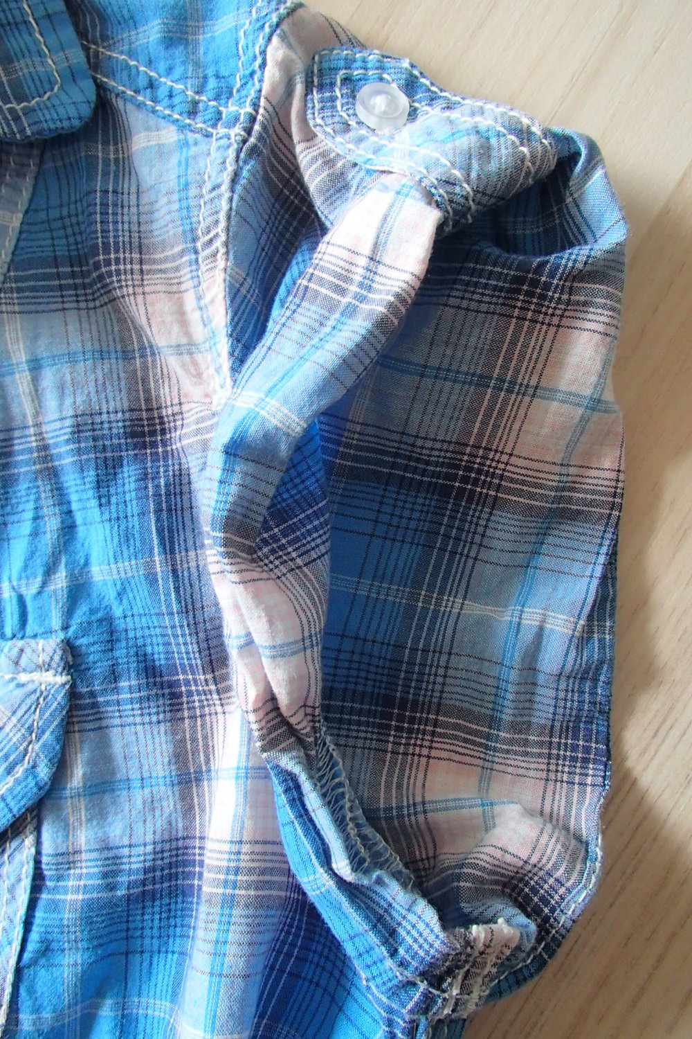 Blau-Weiße Karo-Bluse