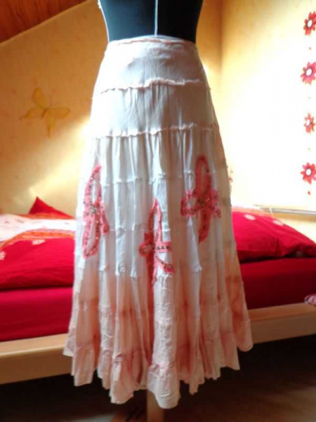 Designer Hippie Batik Stufenrock mit Pailletten