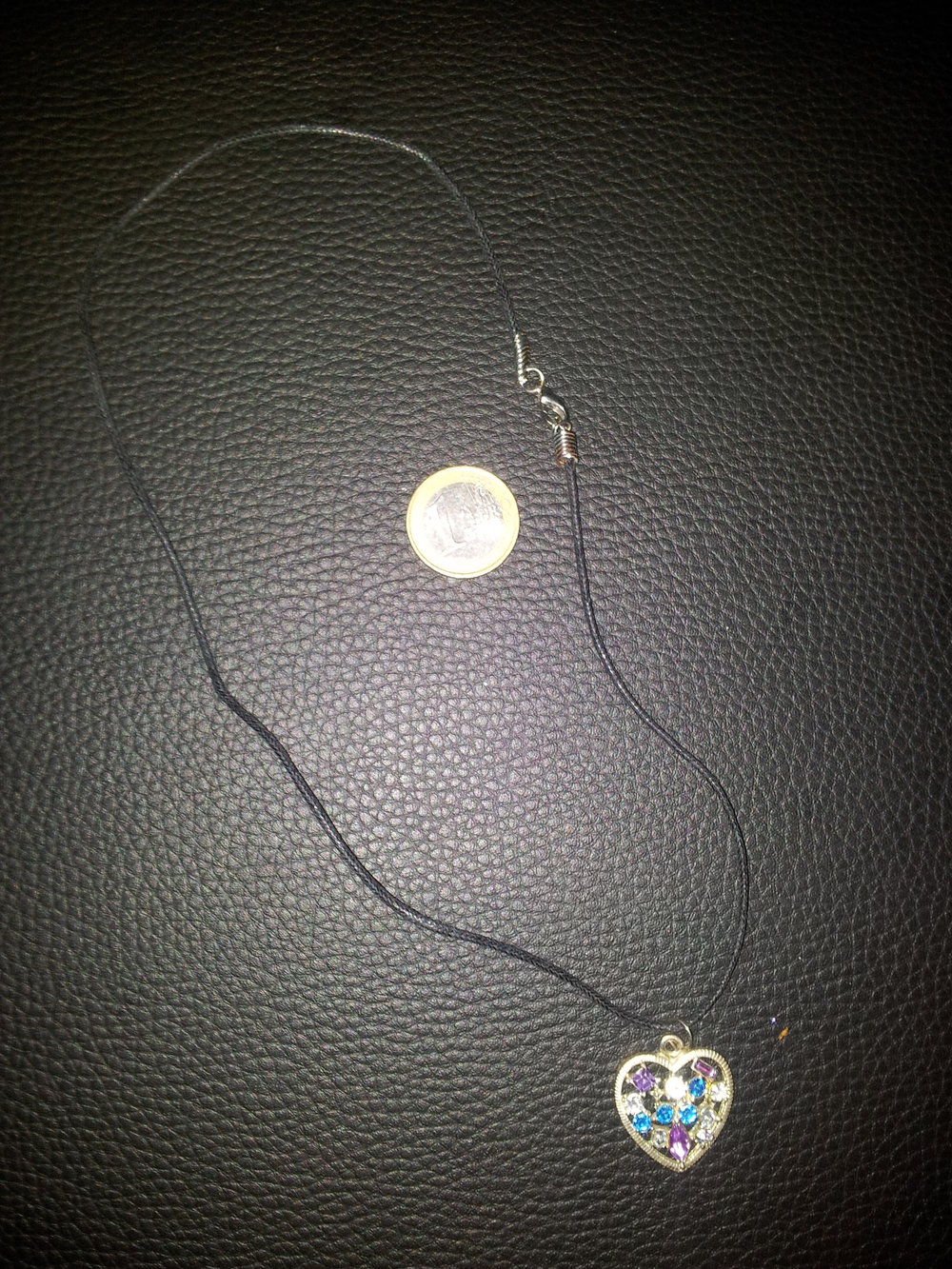 Modeschmuck Kette Herz Steinchen silber bunt NEU