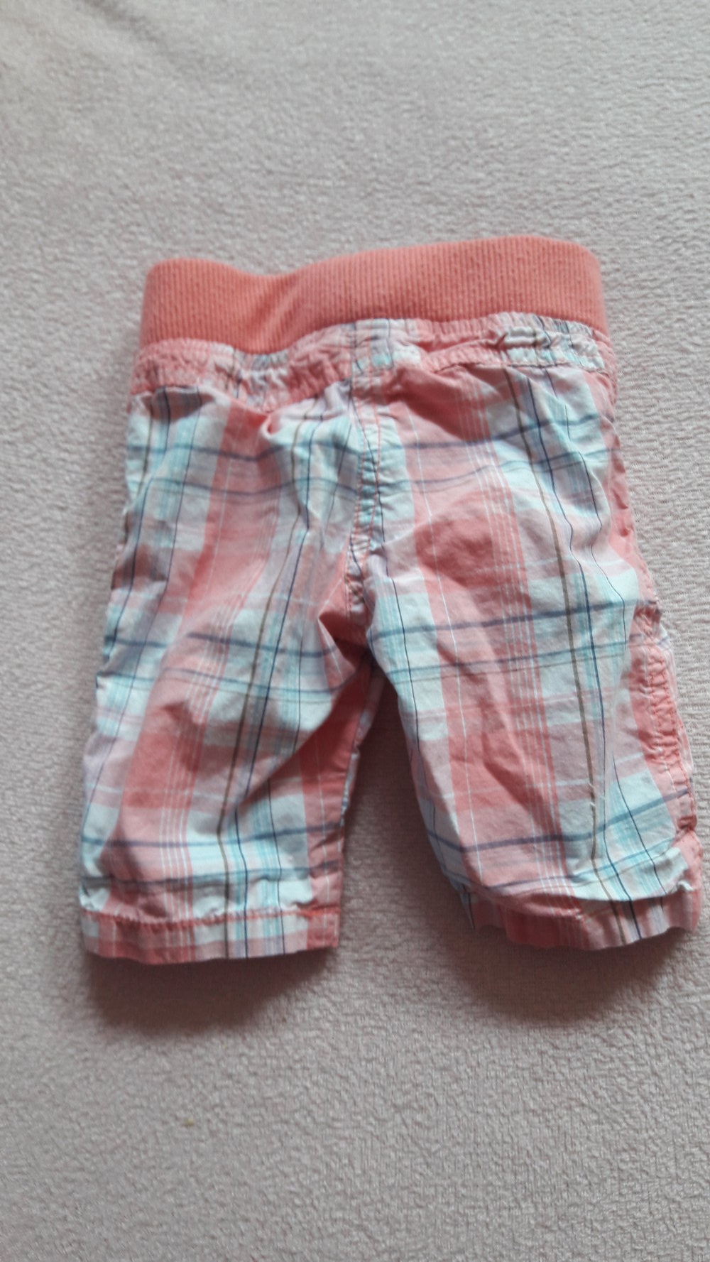 kurze Hose, rosa, kariert, Gr. 74
