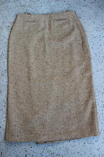 Orwell Vintage 80-er Tweed Midi Reine Schurwolle! Fischgrät
