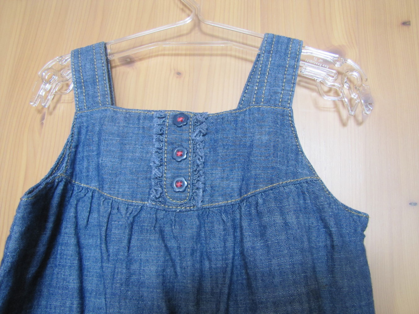 George England - leichtes Jeanskleid mit Schleifenapplikation Gr. 80/86