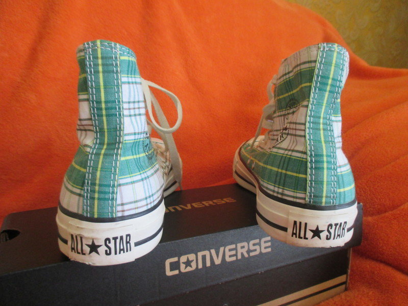 NEU * Ausgefallen * stylisch * Karo * Chucks Stoff- Schuhe * Sneaker ''Converse All Star'' Gr. 39/ 6 * grün * RAR *