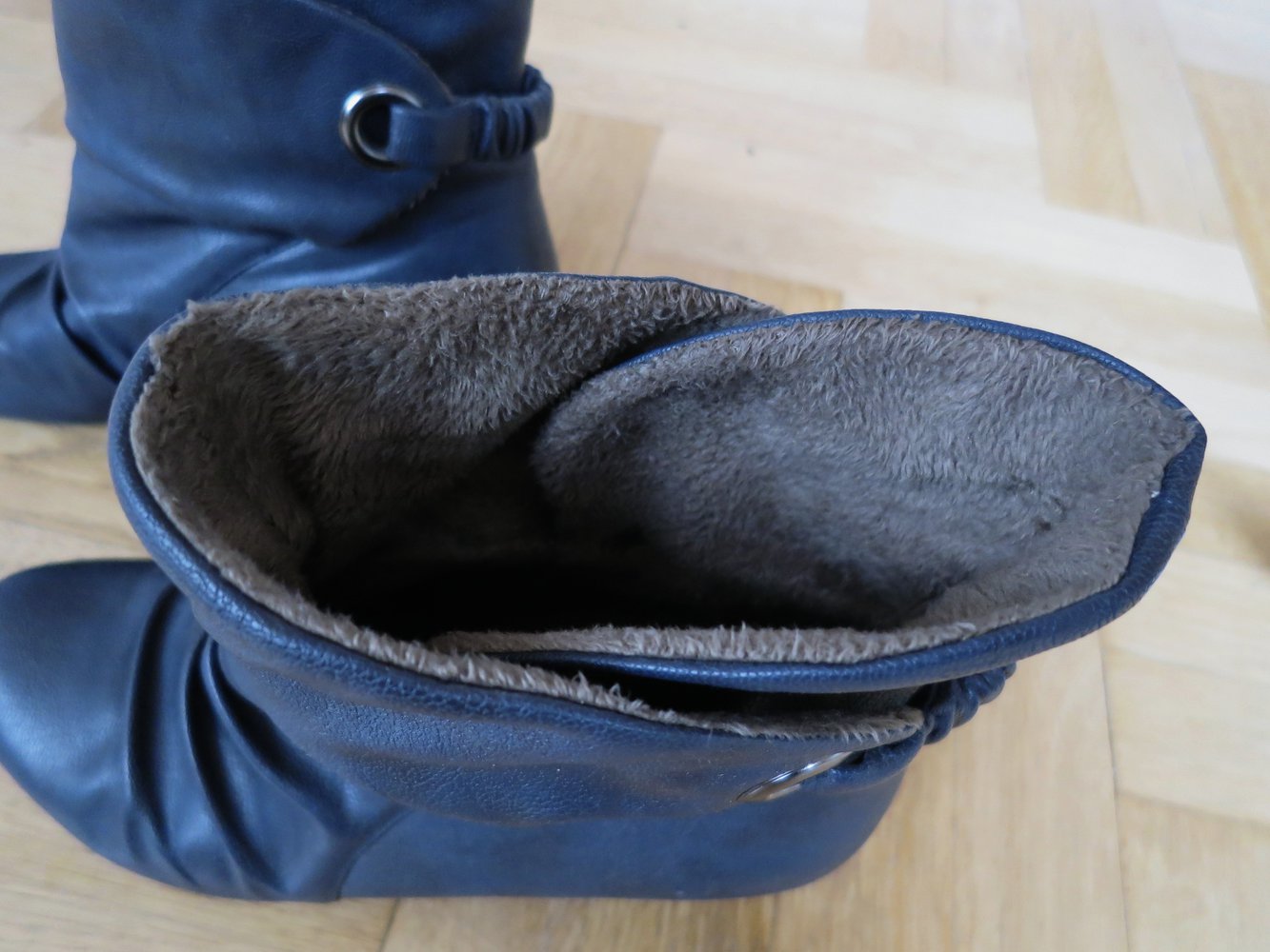 Blaue Keilabsatz-Stiefeletten, Gr. 38
