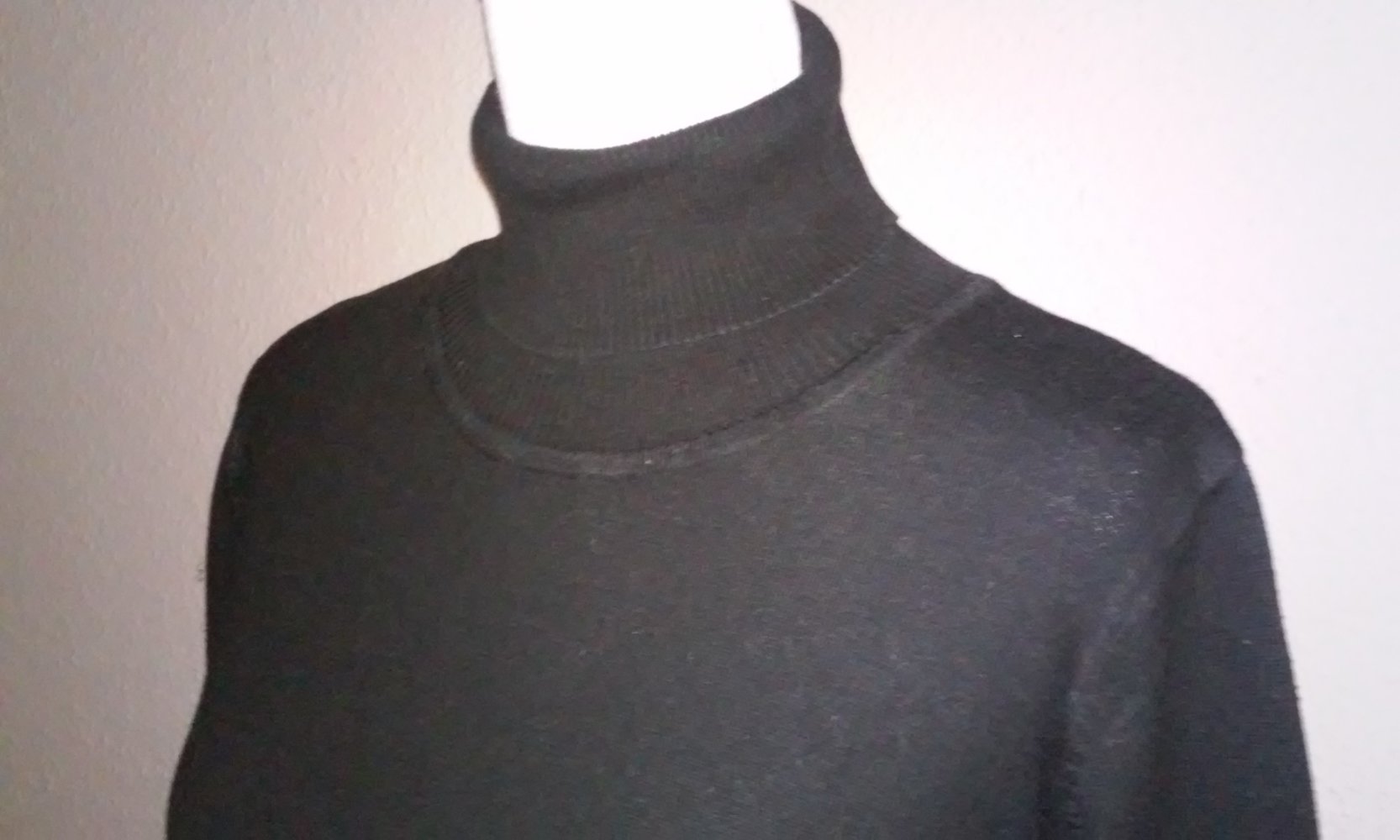 Rollkragenpullover Rolli Pulli langarm schwarz 