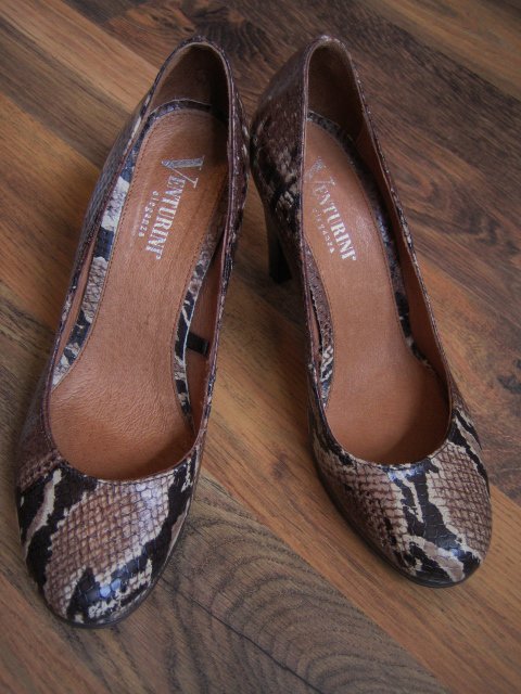 Pumps Echtleder Schlangenleder-Look wie neu