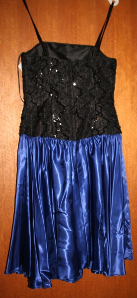 Abendkleid Gr. 38 schwarz royalblau von Cobero