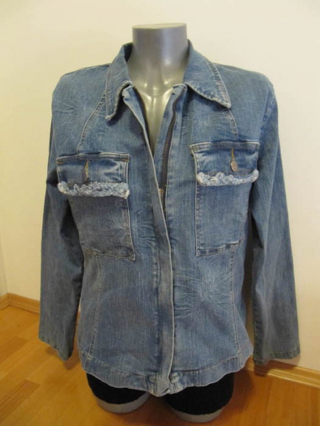Jeans Jacke hell Fransen vintage