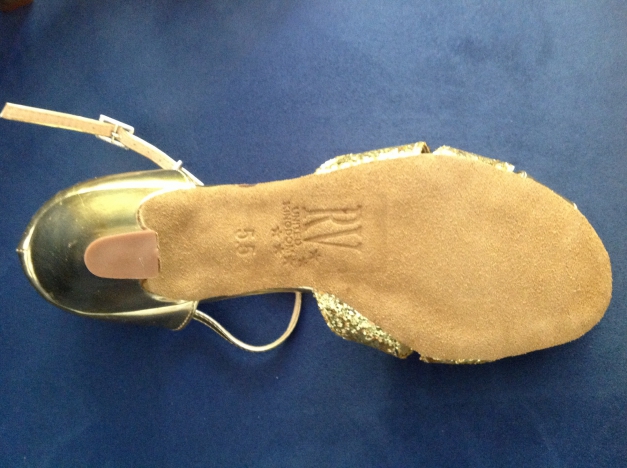 NEU Tanzschuhe Peeptoes in gold Gr. 38 5.5 von Roch Valley Pumps