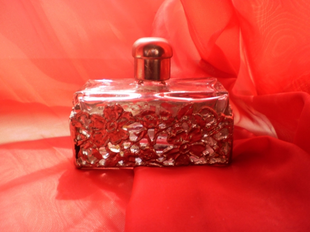  Pewter Parfumflakon kunstvoll Art Noveau Stil 80er Retro Handarbeit  Parfümflakon mit Silber-Romantikfloraldesign! Handarbeitsunikat aus den 80ern!