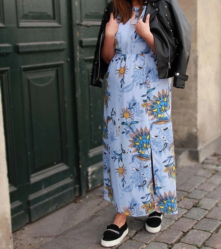 Sommerkleid Maxikleid Gr. 46 €60 Junarose Neu Kleid Hellblau Blumenprint
