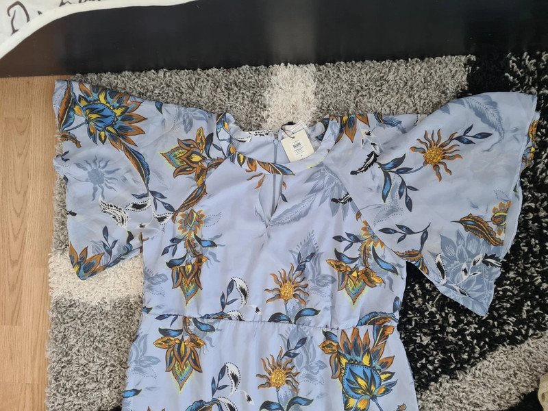 Sommerkleid Maxikleid Gr. 46 €60 Junarose Neu Kleid Hellblau Blumenprint