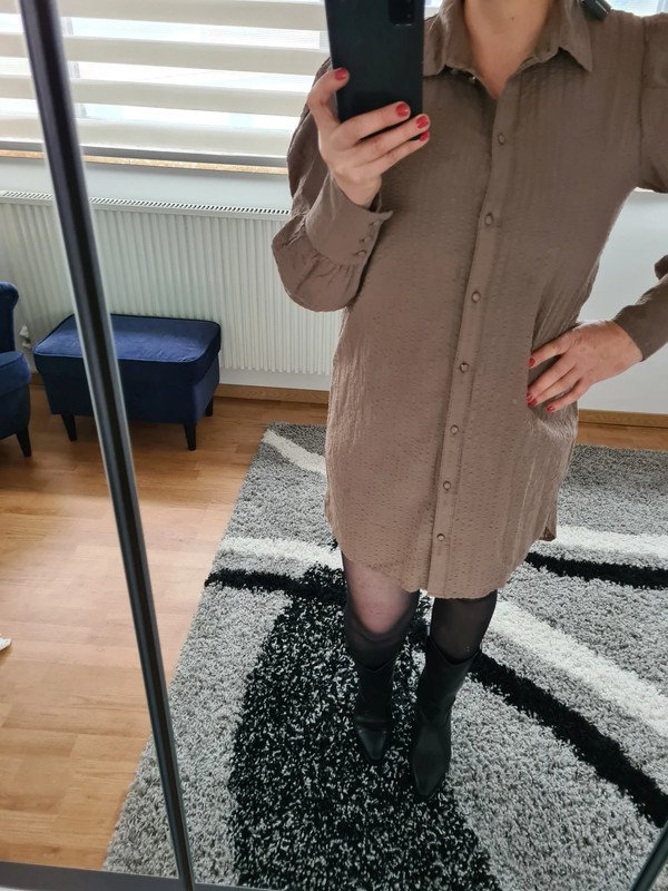 Minikleid Vero Moda Gr. L Baumwolle Blusenkleid Langarm 